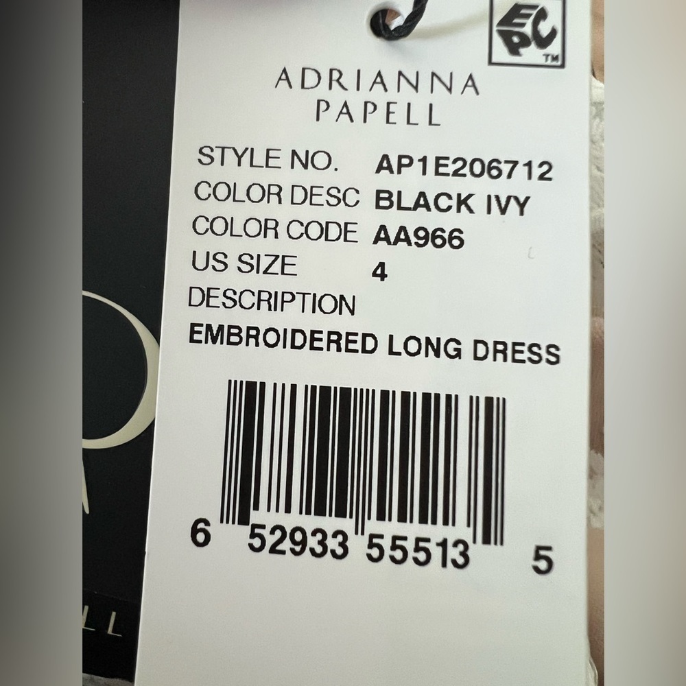NWT Adrianna Papel black & cream lace overlay full length formal dress size 4 - Picture 10 of 11